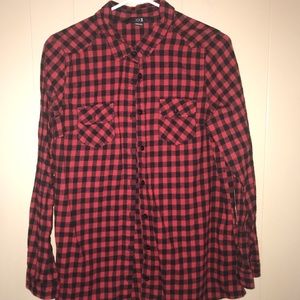Black & Red Checkered Flannel Top